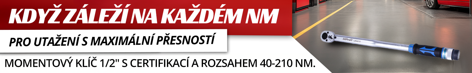 Momentový klíč Exclusive s certifikací - 1/2, 40-210 Nm